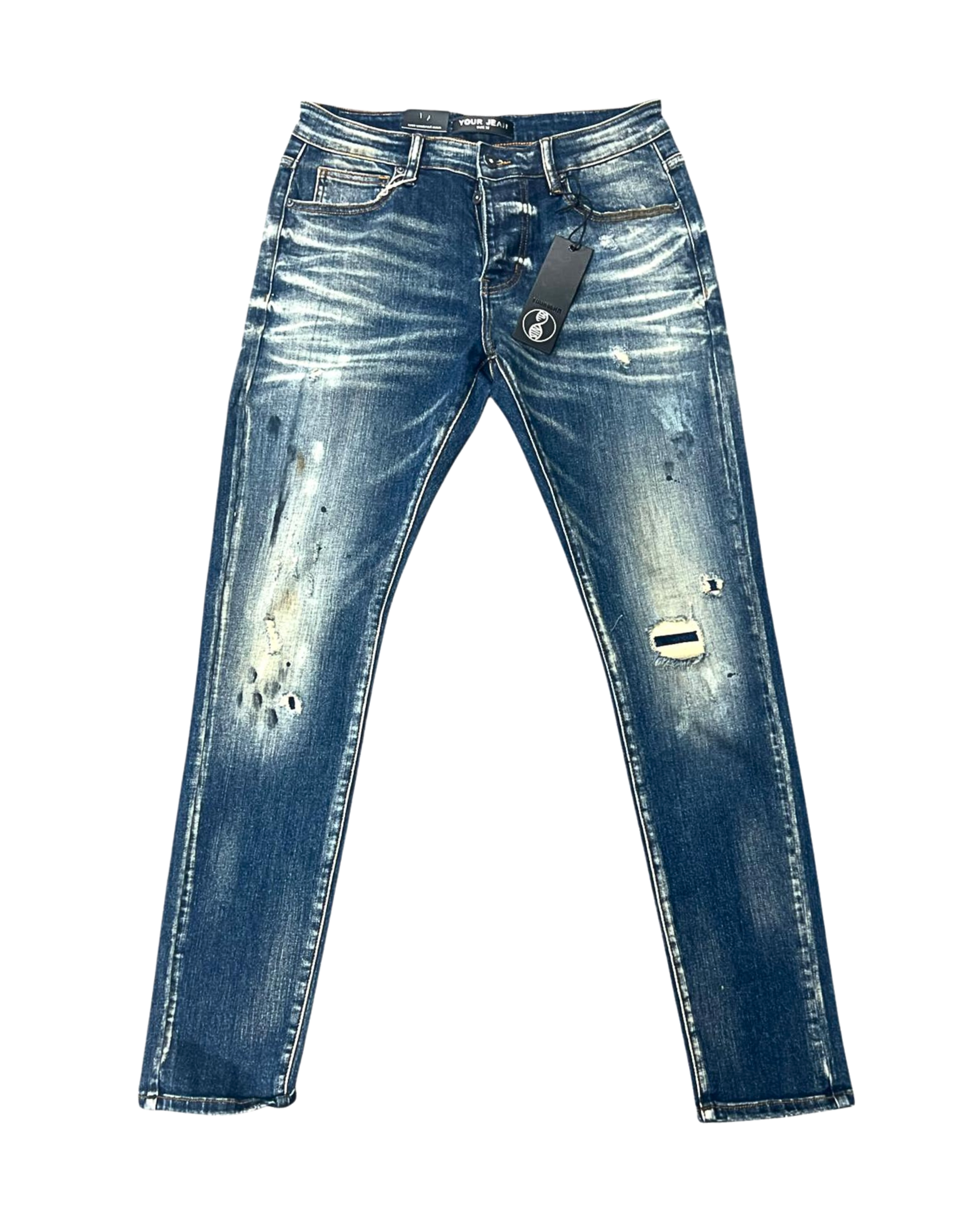 Navy Blue Wash Skinny Jeans
