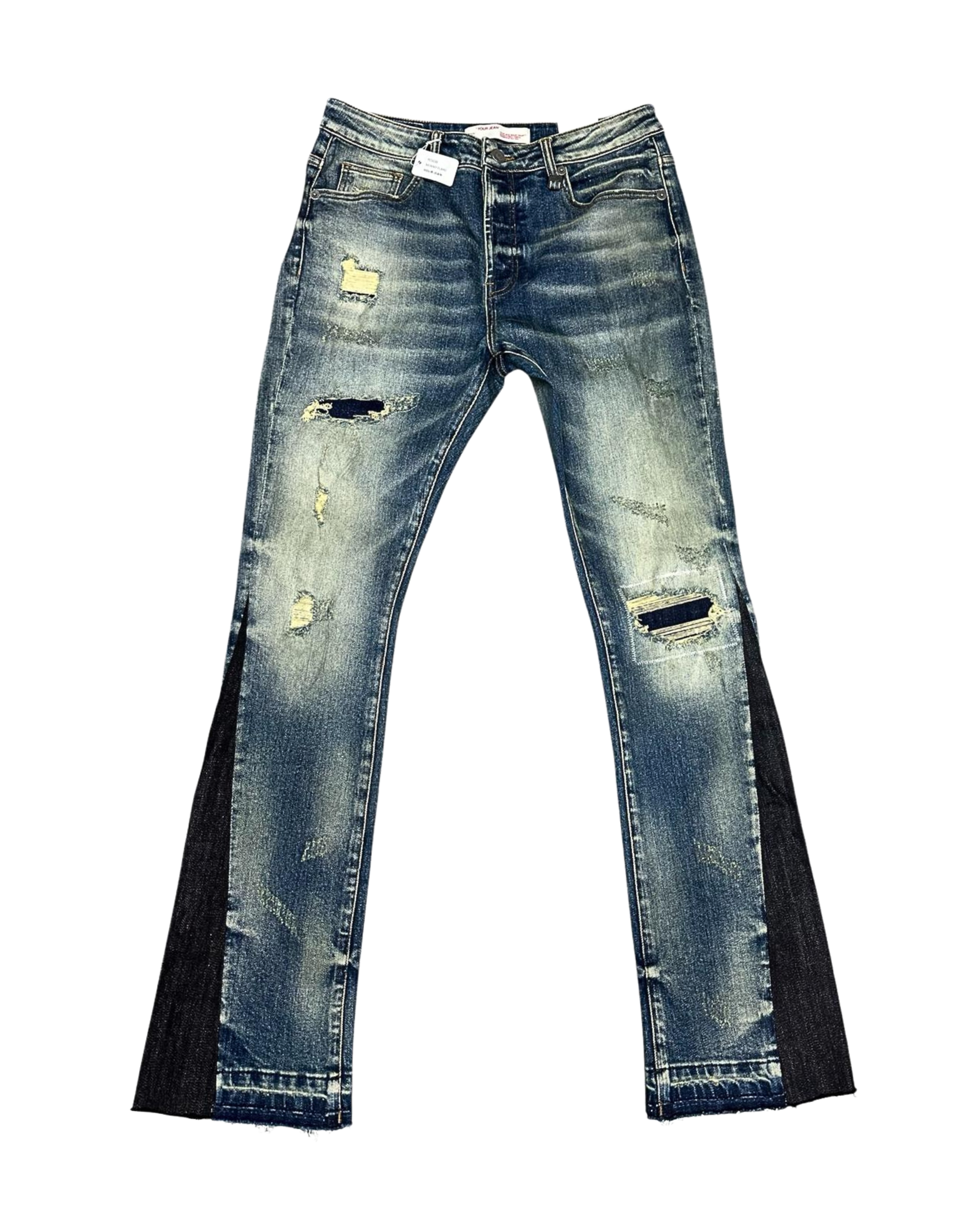 Blue Wash Gradient Stacked Jeans