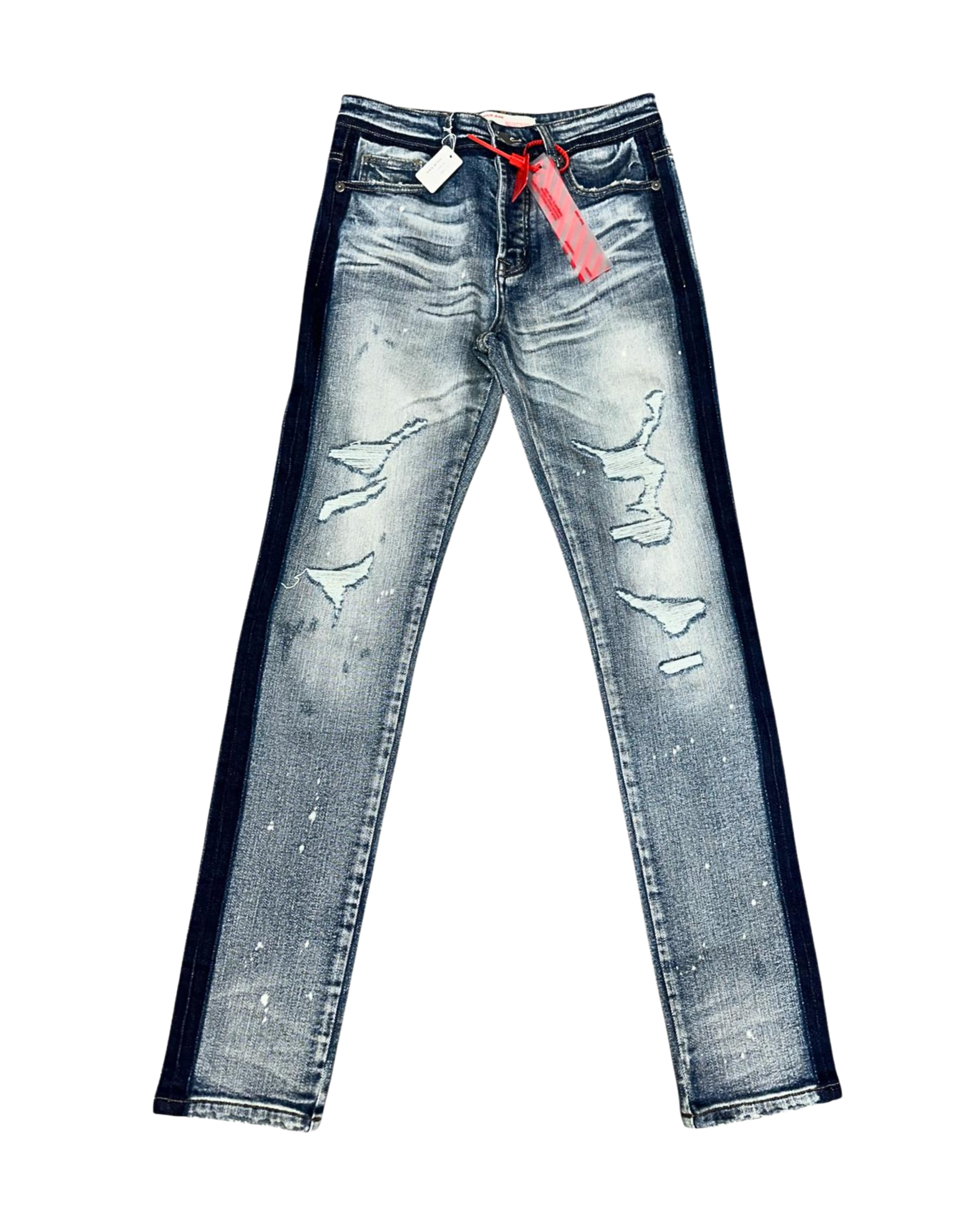 Blue Wash Ripped Skinny Jeans