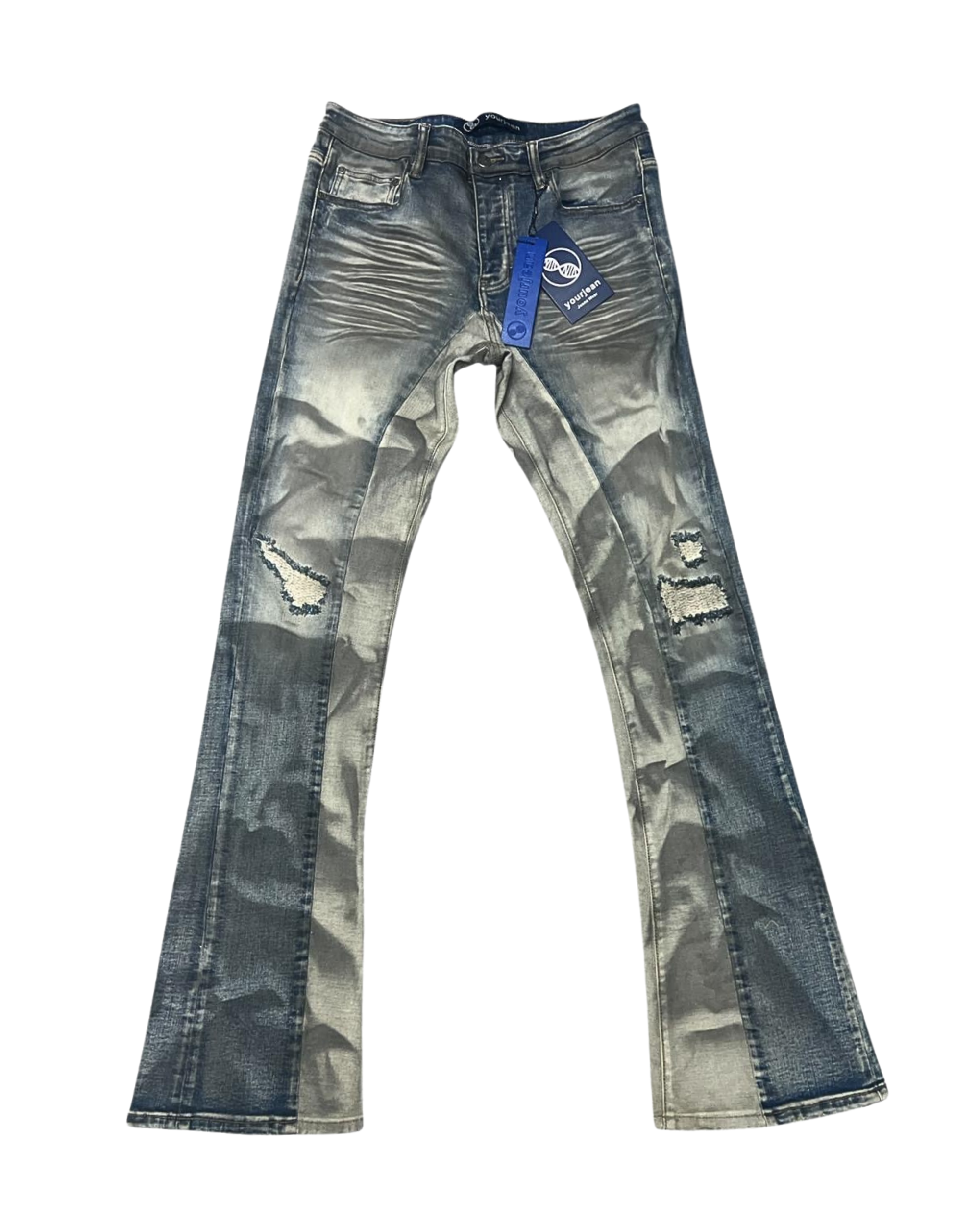 Blue&Black Wash Stacked Jeans