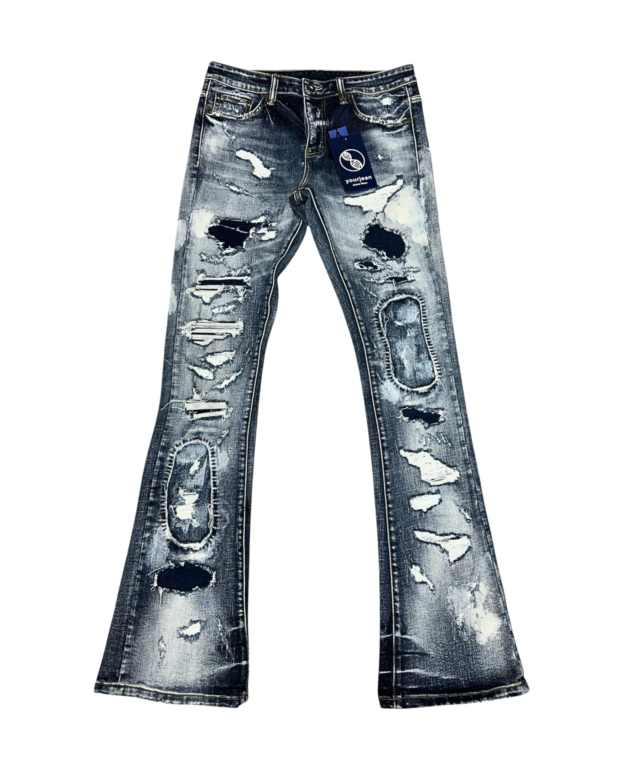 Gray Wash Stacked Jeans