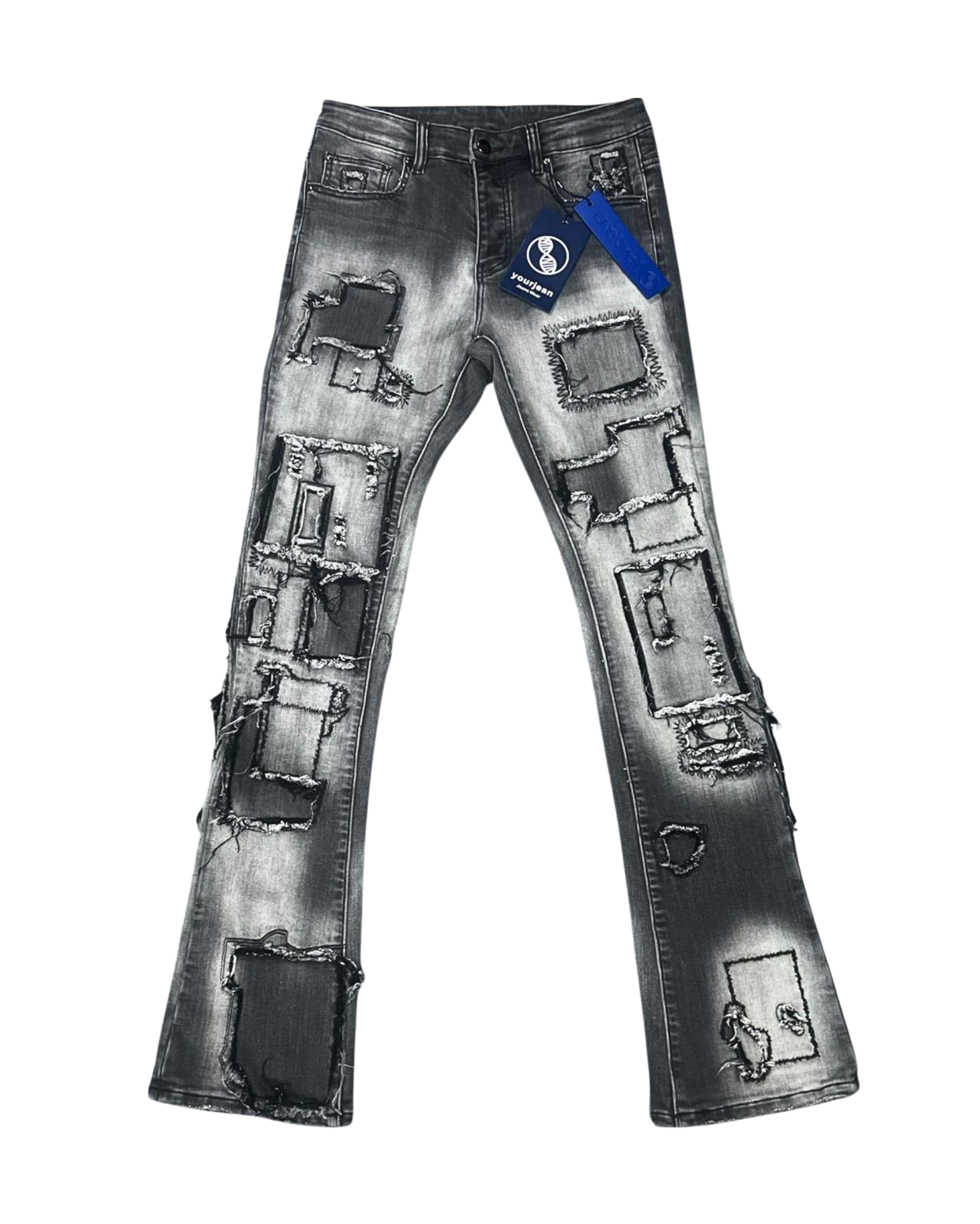 Black Wash Stacked Jeans