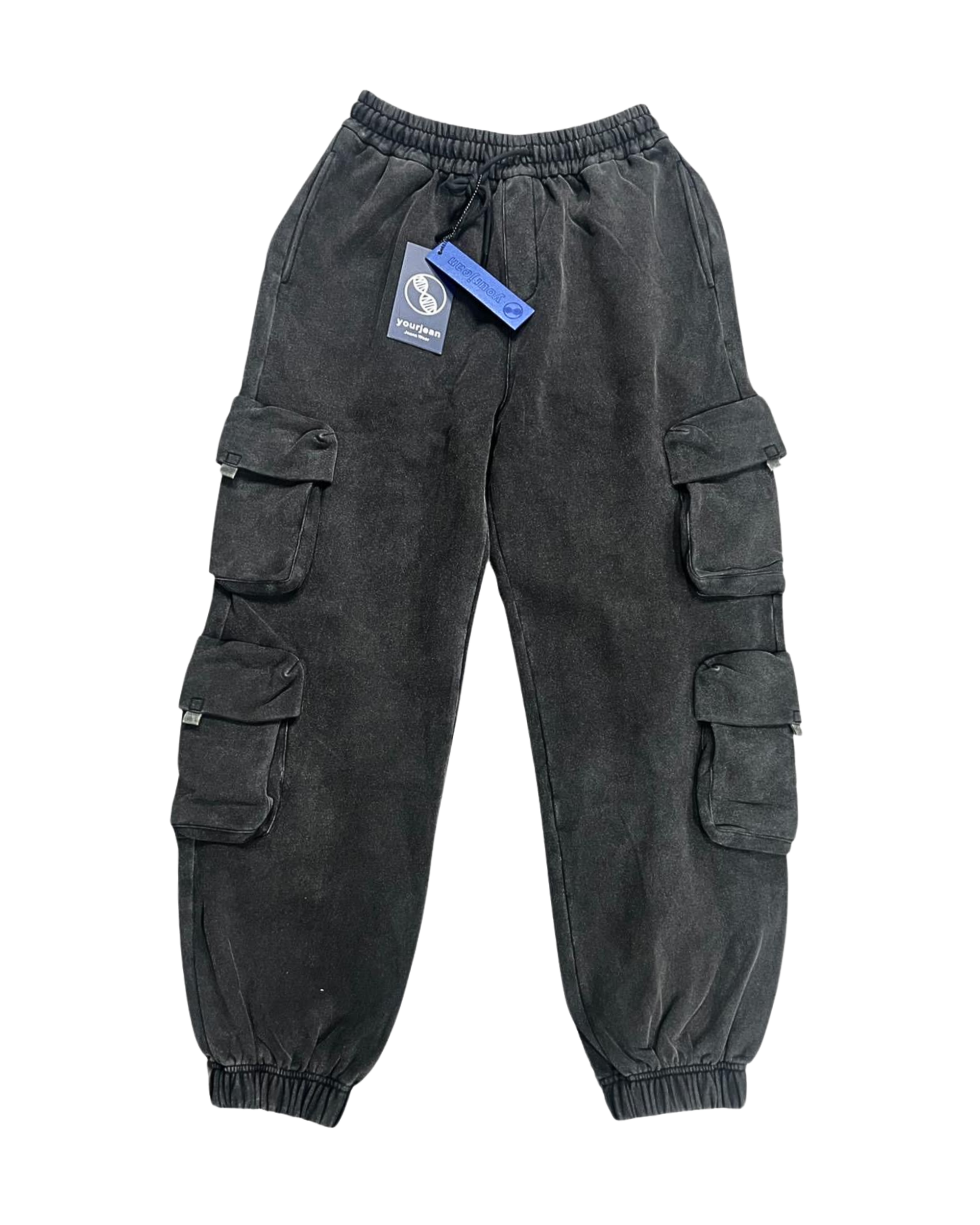 Stone Wash Black Jogger Jeans