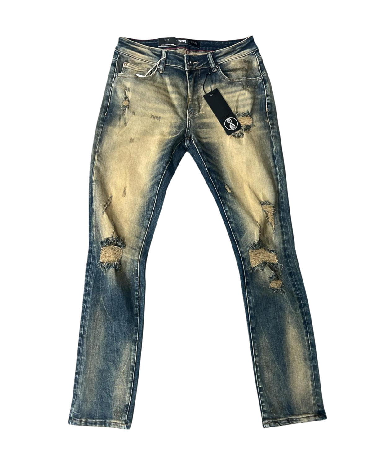 Dirty Blue Wash Skinny Jeans - Custom Private Label Denim | YOUR 