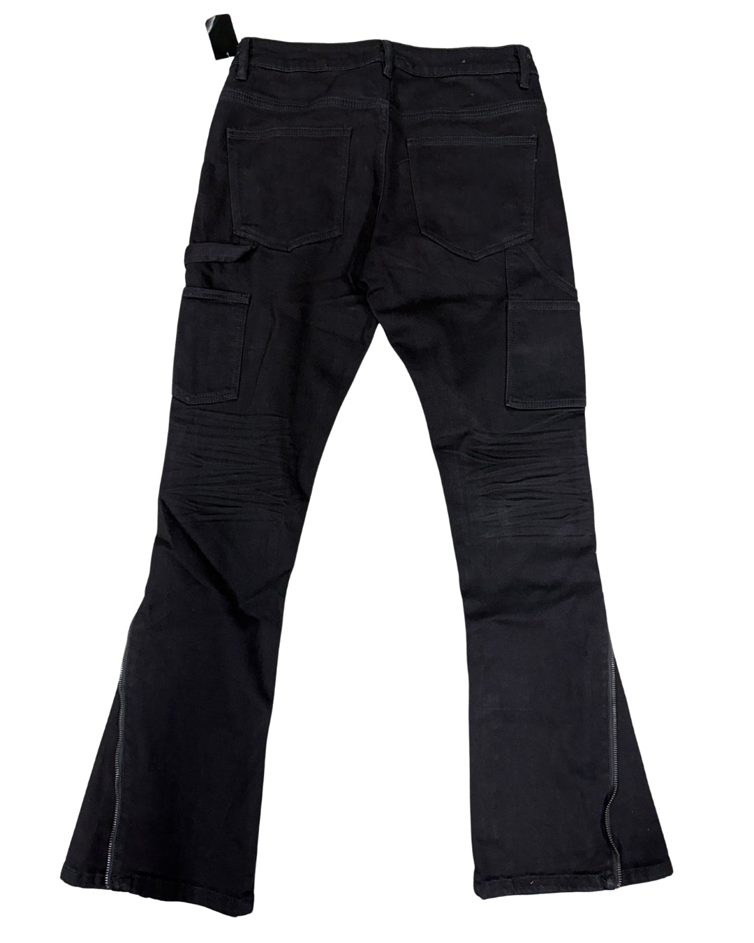 Men's Zipper Flare Pants SD-01 – Jet Black — back view