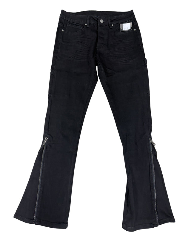 Men's Zipper Flare Pants SD-01 – Jet Black