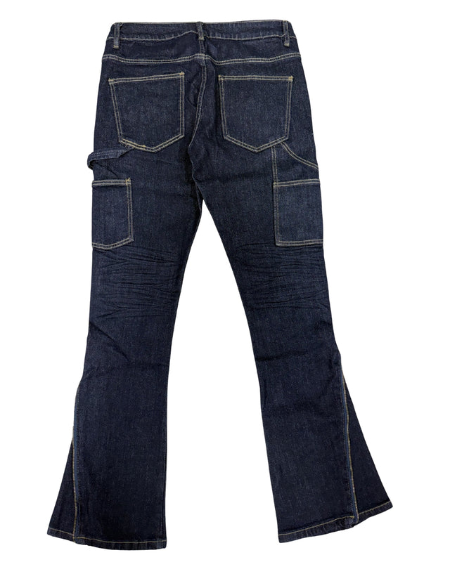 Men's Zipper Flare Pants SD-01 – Raw Denim Blue