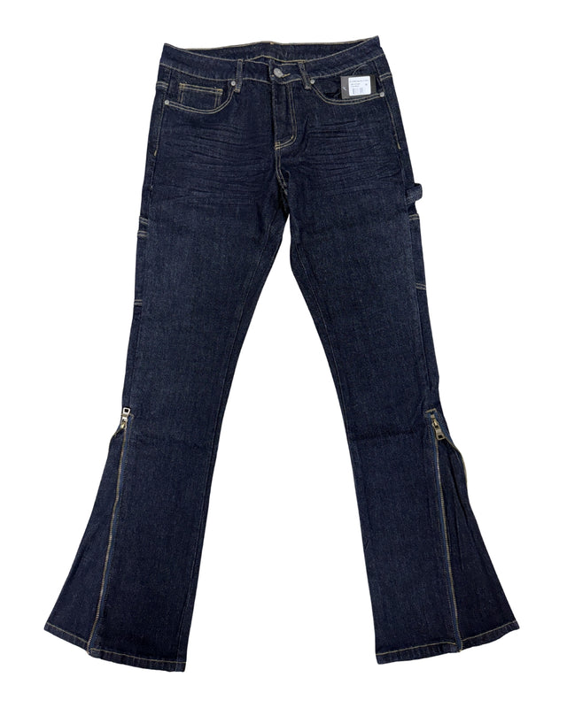 Men's Zipper Flare Pants SD-01 – Raw Denim Blue