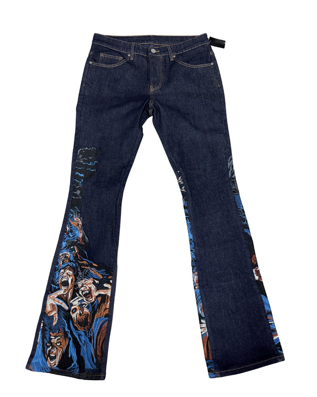 Men's Stacked Pants SD-08 – Raw Denim Blue