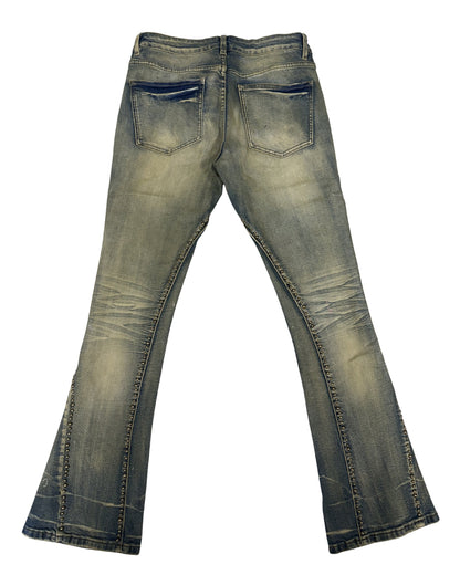 Men's Stacked Pants SD-10 – Washed Blue — back view