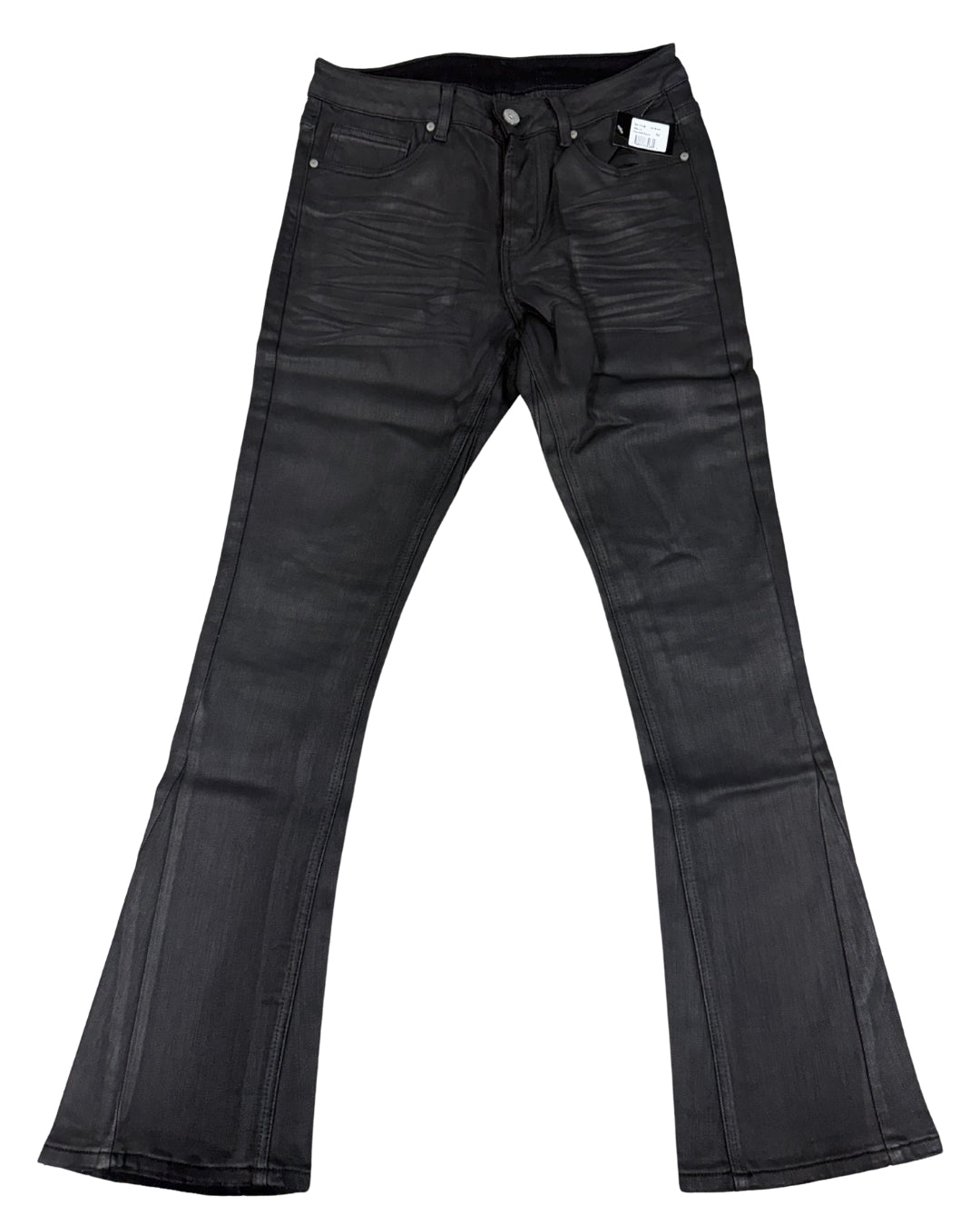 Men's Stacked Pants SD-11 – Waxed Black — front view